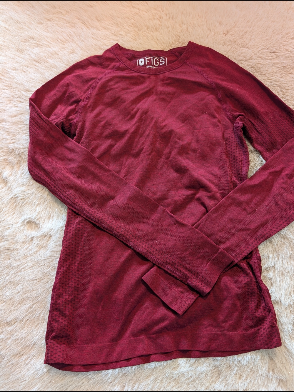 FIGS Maroon Long Sleeve Top